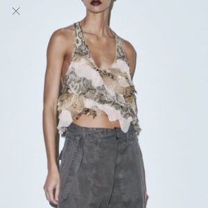 Zara snake print cop top